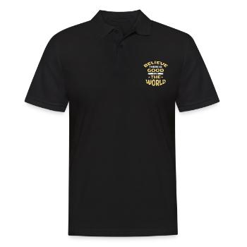 Croire qu’il y a du bien dans le monde - Polo Homme - noir - Devant - Kai (181cm)