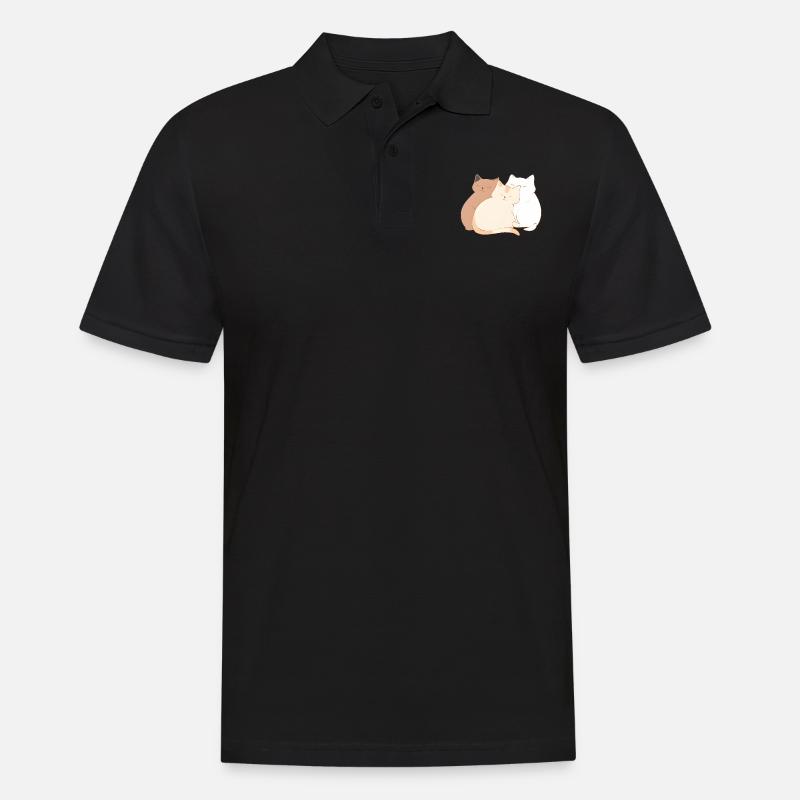 Chilling Cats - Männer Poloshirt - Schwarz