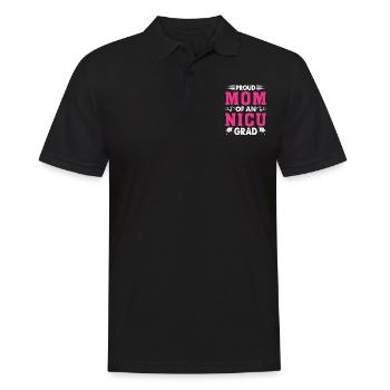 Proud Mom of an Nicu Graduate Grad Nicu Mom - Men's Polo Shirt - black - Front - Kai (181cm)