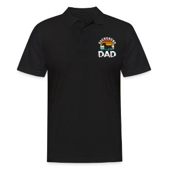 Retro Dachshund Dad Gifts for Men Fathers Day - Men's Polo Shirt - black - Front - Kai (181cm)