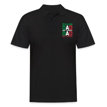 Papa italien Italie drapeau cadeaux pour les hommes fête des pères - Polo Homme - noir - Devant - Kai (181cm)