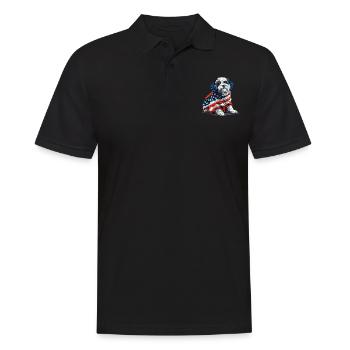 Bichon Frise Dog 4th of July American Flag Gifts - Männer Poloshirt - Schwarz - Vorne - Kai (181cm)