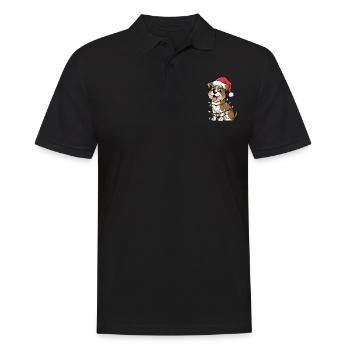 Norfolk Terrier Christmas Lights Xmas Dogs Gifts - Men's Polo Shirt - black - Front - Kai (181cm)
