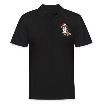 Saint Bernard Christmas Lights Xmas Dogs Gifts - Männer Poloshirt - Schwarz - Vorne - Kai (181cm)