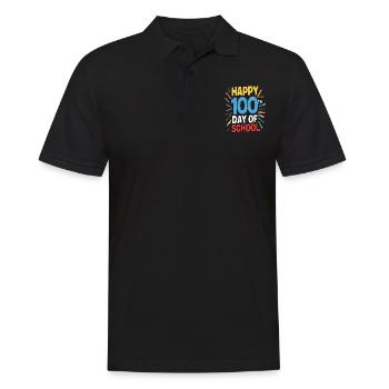 Joyeux 100e jour d’école Coloré Enfants Filles Garçons - Polo Homme - noir - Devant - Kai (181cm)