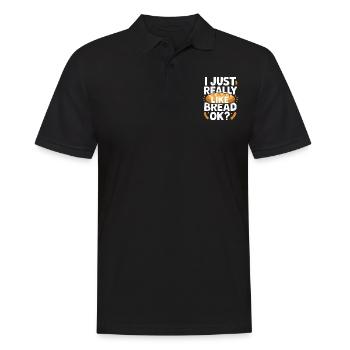 J’aime vraiment le pain Funny Bakery Gifts Men - Polo Homme - noir - Devant - Kai (181cm)