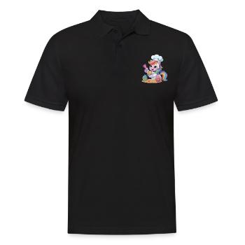 Mignon Licorne Boulanger Arc-en-ciel Cuisson Cupcake Cadeaux - Polo Homme - noir - Devant - Kai (181cm)