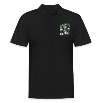 St. Patrick’s Day Birthday Cake Shamrock Men Women - Männer Poloshirt - Schwarz - Vorne - Kai (181cm)