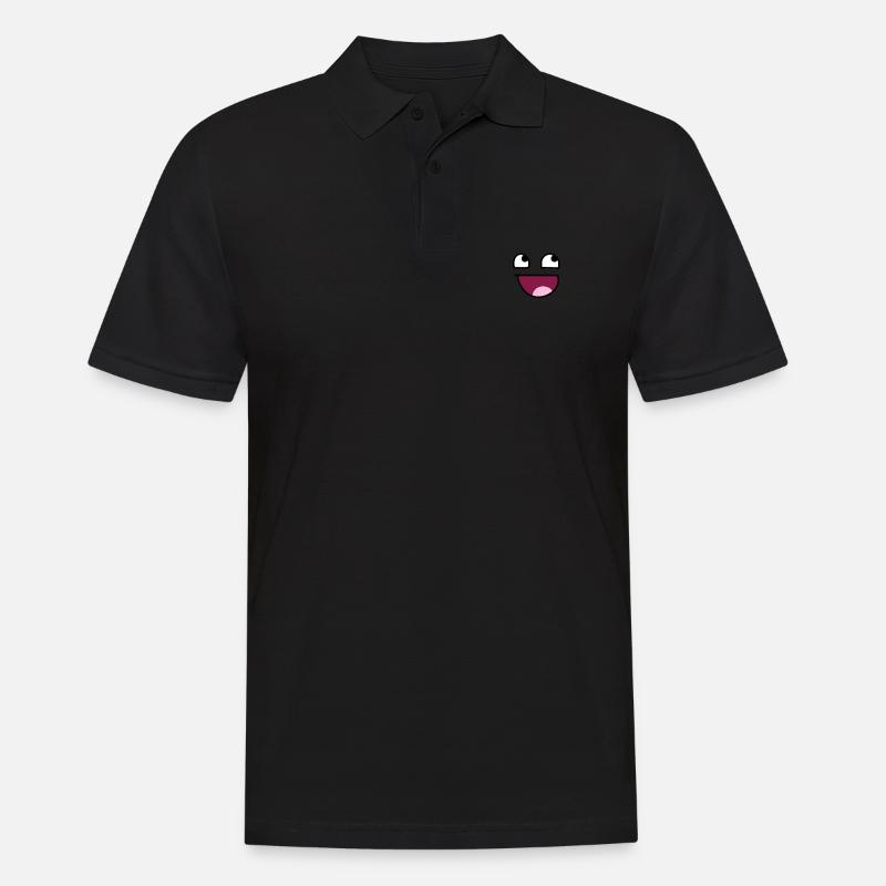 Happy Face - Männer Poloshirt - Schwarz
