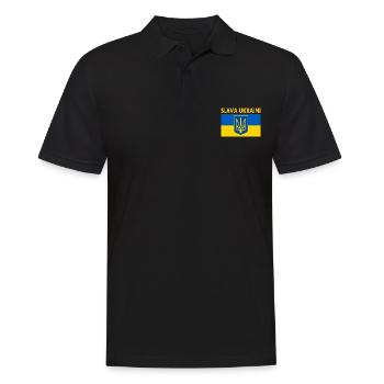 Slava ukraini - Männer Poloshirt - Schwarz - Vorne - Kai (181cm)