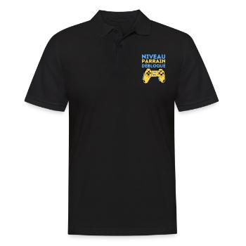 Niveau Parrain Débloqué 2023 Cadeau Parrain Gamer - Polo Homme - noir - Devant - Kai (181cm)