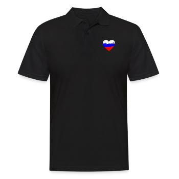 Russland Herz Flagge - Männer Poloshirt - Schwarz - Vorne - Kai (181cm)