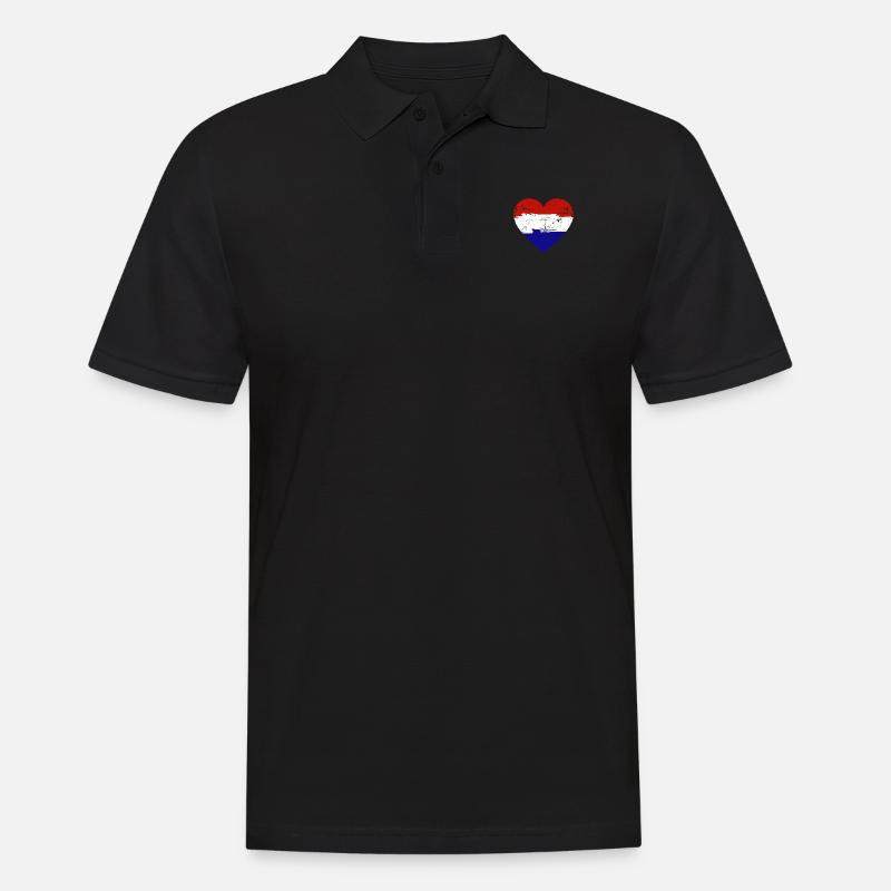 Drapeau du cœur des Pays-Bas - Polo Homme - noir