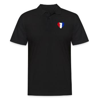 Drapeau du Cœur de la France - Polo Homme - noir - Devant - Kai (181cm)