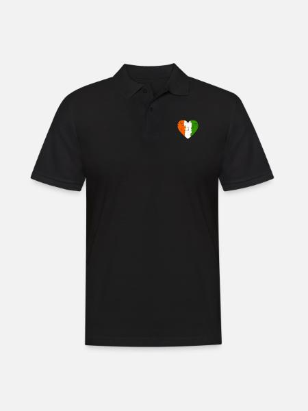 Ireland Heart Flag - Men's Polo Shirt - black