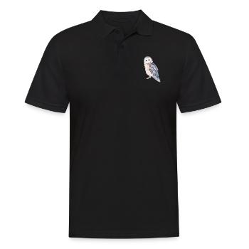 Eule - Männer Poloshirt - Schwarz - Vorne - Kai (181cm)