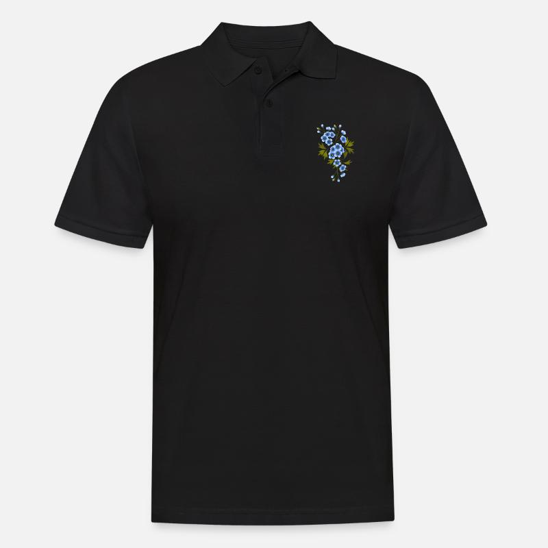 Blumen - Männer Poloshirt - Schwarz