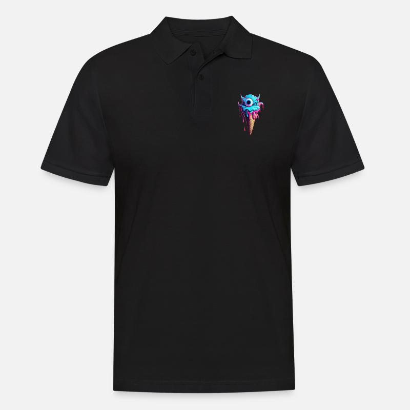 Monster der Eiswaffel - Männer Poloshirt - Schwarz