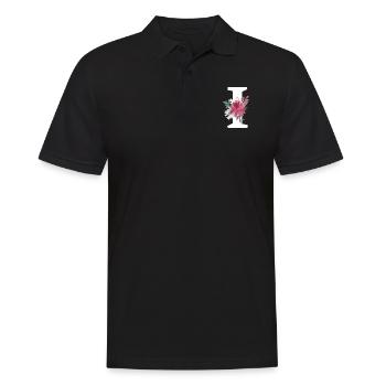 Lettre i floral - Polo Homme - noir - Devant - Kai (181cm)