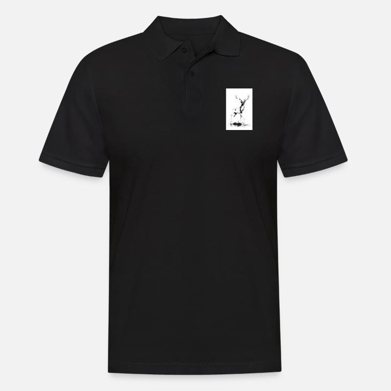 Der Hirsch - Männer Poloshirt - Schwarz