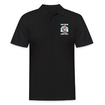 Holy Jesus riding a donkey - Men's Polo Shirt - black - Front - Kai (181cm)