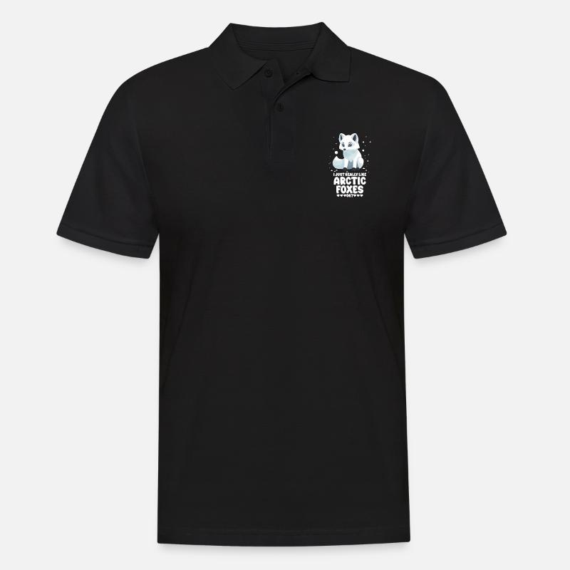 Niedliches Polarfuchs-Geschenk - Männer Poloshirt - Schwarz