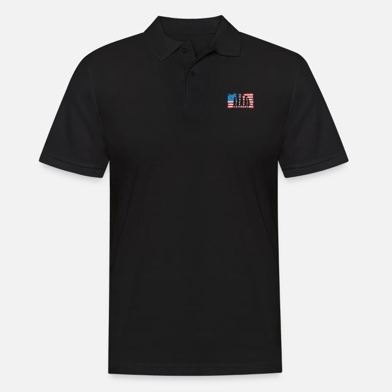 Suricates sur le drapeau américain - Polo Homme - noir