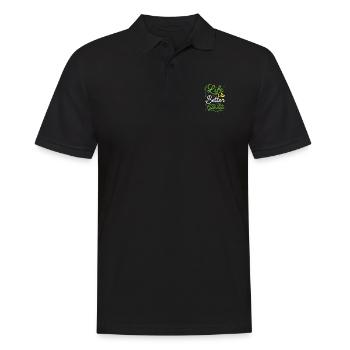 Das Leben Ist Besser Im Garten - Männer Poloshirt - Schwarz - Vorne - Kai (181cm)