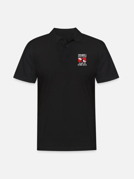 Zombies cannot learn to swim, - Men's Polo Shirt - black