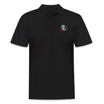 Niedlicher Drache Mit Fantasiewürfel - Männer Poloshirt - Schwarz - Vorne - Kai (181cm)