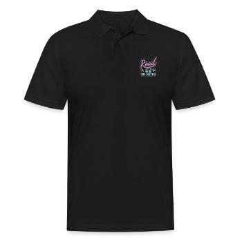 Road Trip - Männer Poloshirt - Schwarz - Vorne - Kai (181cm)