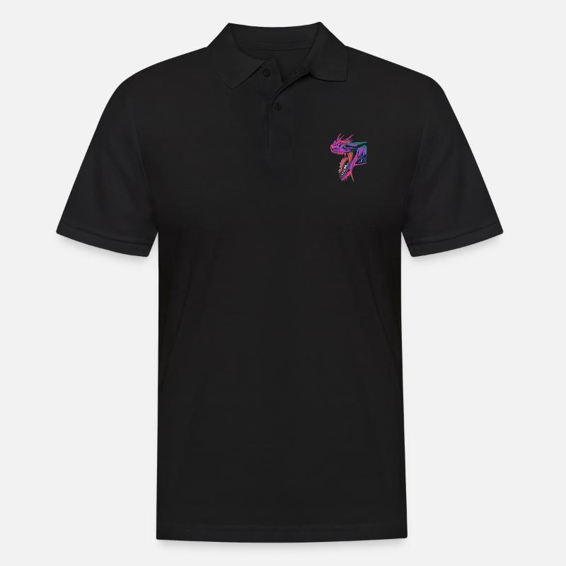 Drache - Männer Poloshirt - Schwarz