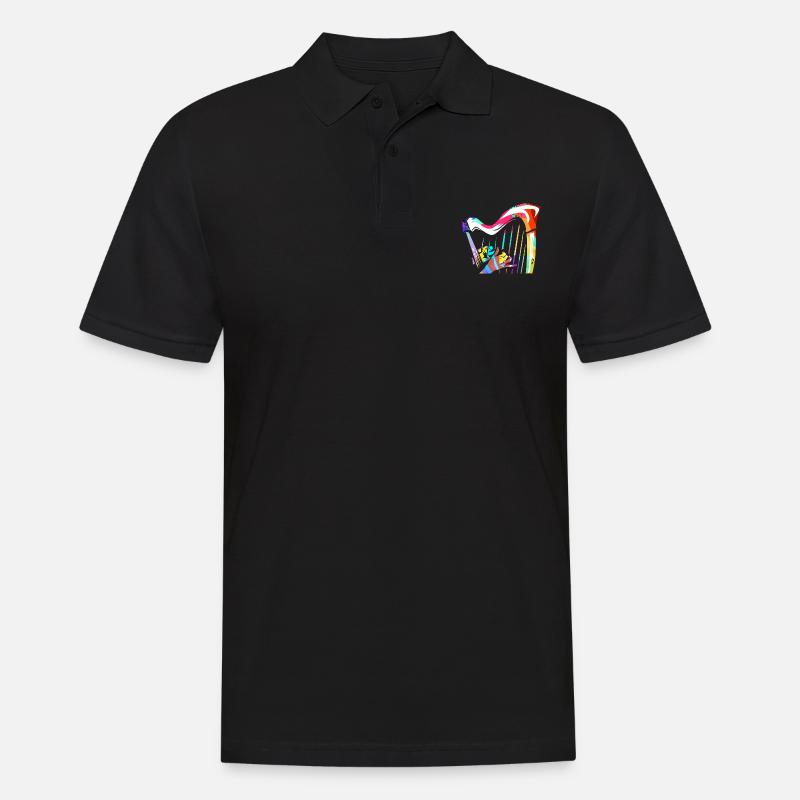 Harfe - Männer Poloshirt - Schwarz