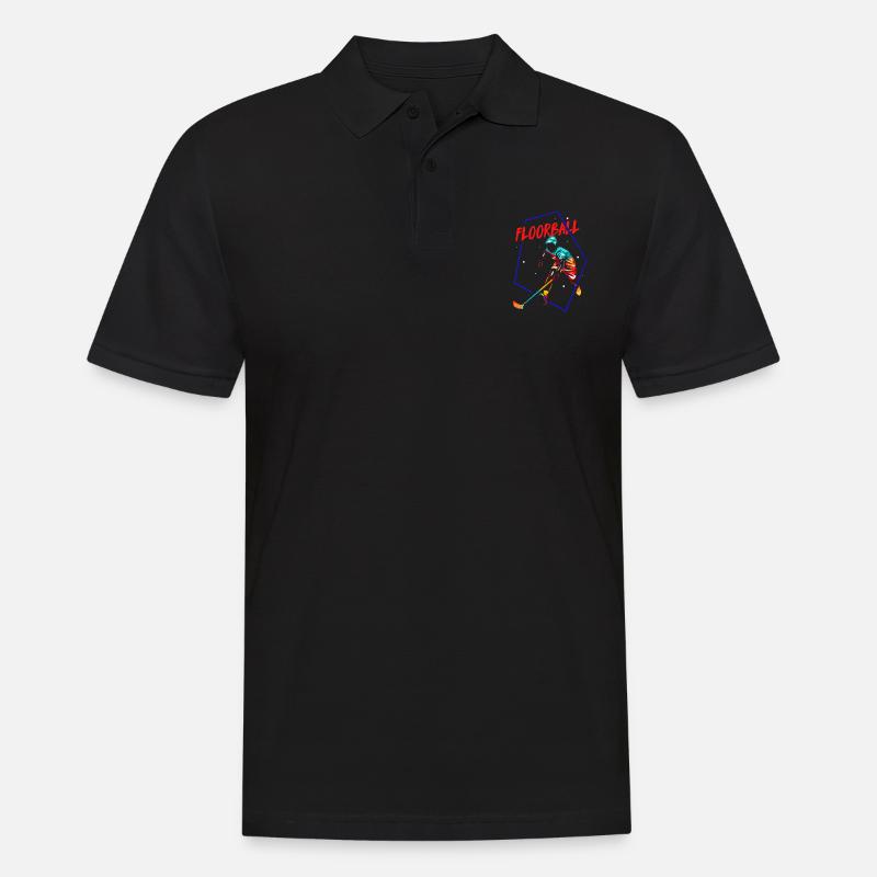 Floorball Geschenk - Männer Poloshirt - Schwarz