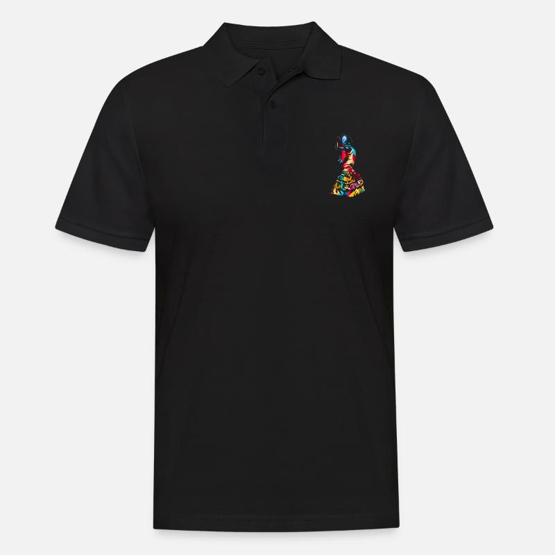 Flamenco - Männer Poloshirt - Schwarz