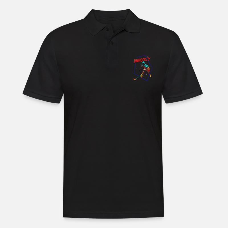 Floorball Geschenk - Männer Poloshirt - Schwarz