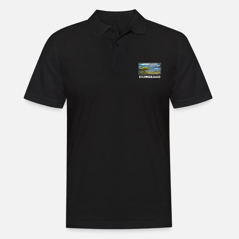 Kilimanjaro Geschenk - Männer Poloshirt - Schwarz