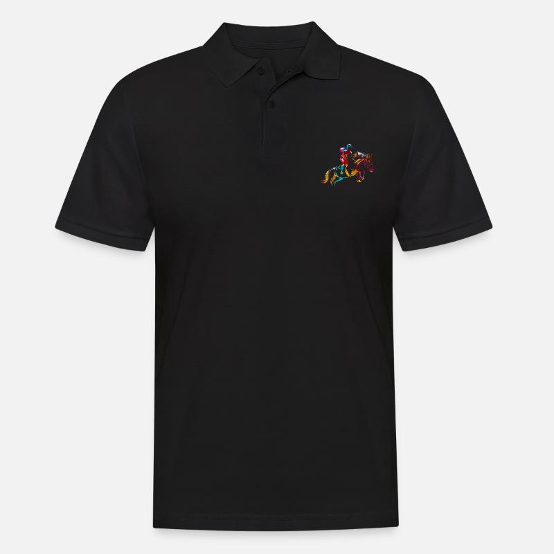 Springreiten Geschenk - Männer Poloshirt - Schwarz