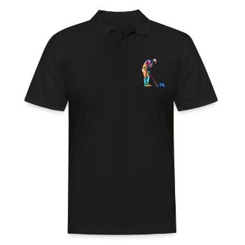 Minigolf - Männer Poloshirt - Schwarz - Vorne - Kai (181cm)