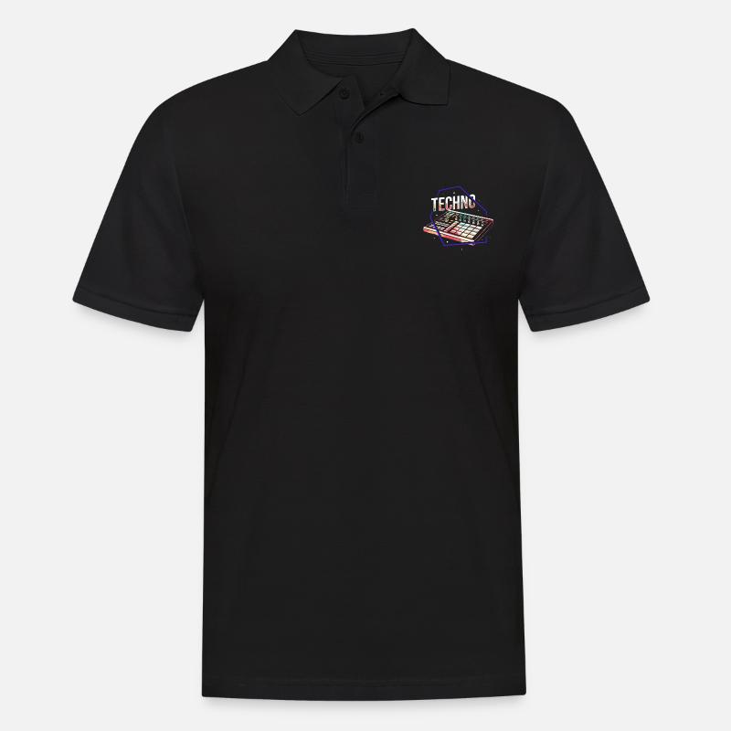 Techno - Männer Poloshirt - Schwarz