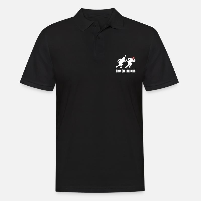 Omas gegen rechts - Männer Poloshirt - Schwarz