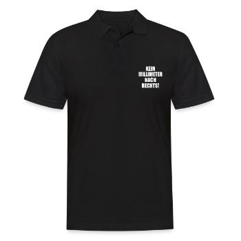 kein millimeter nach rechts - Männer Poloshirt - Schwarz - Vorne - Kai (181cm)