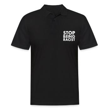 Stop being racist - Polo Homme - noir - Devant - Kai (181cm)