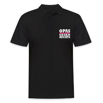 Opas gegen rechts - Männer Poloshirt - Schwarz - Vorne - Kai (181cm)