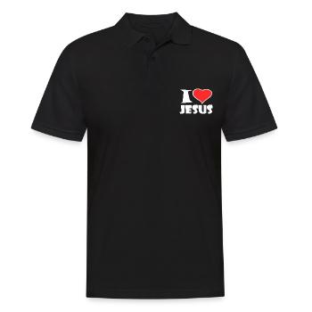 I Love Jesus - Männer Poloshirt - Schwarz - Vorne - Kai (181cm)