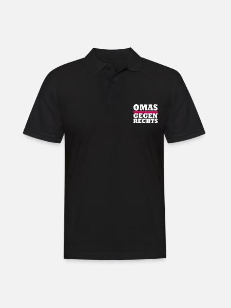 Omas gegen Rechts - Männer Poloshirt - Schwarz