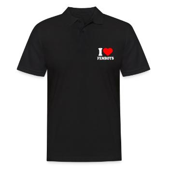 I love femboys - Männer Poloshirt - Schwarz - Vorne - Kai (181cm)