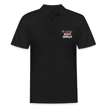 vielfalt statt einfalt - Männer Poloshirt - Schwarz - Vorne - Kai (181cm)
