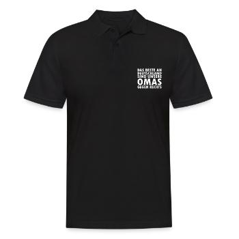 omas gegen rechts - Männer Poloshirt - Schwarz - Vorne - Kai (181cm)