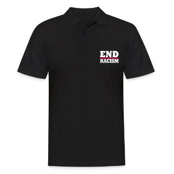 End Racism - Männer Poloshirt - Schwarz - Vorne - Kai (181cm)